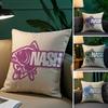 Classic Outdoor Field Fishing Prints Nash Pillow Case Comfort Sofa Bed Silky Elegant Invisible Zipper Decorative Cushion Cover