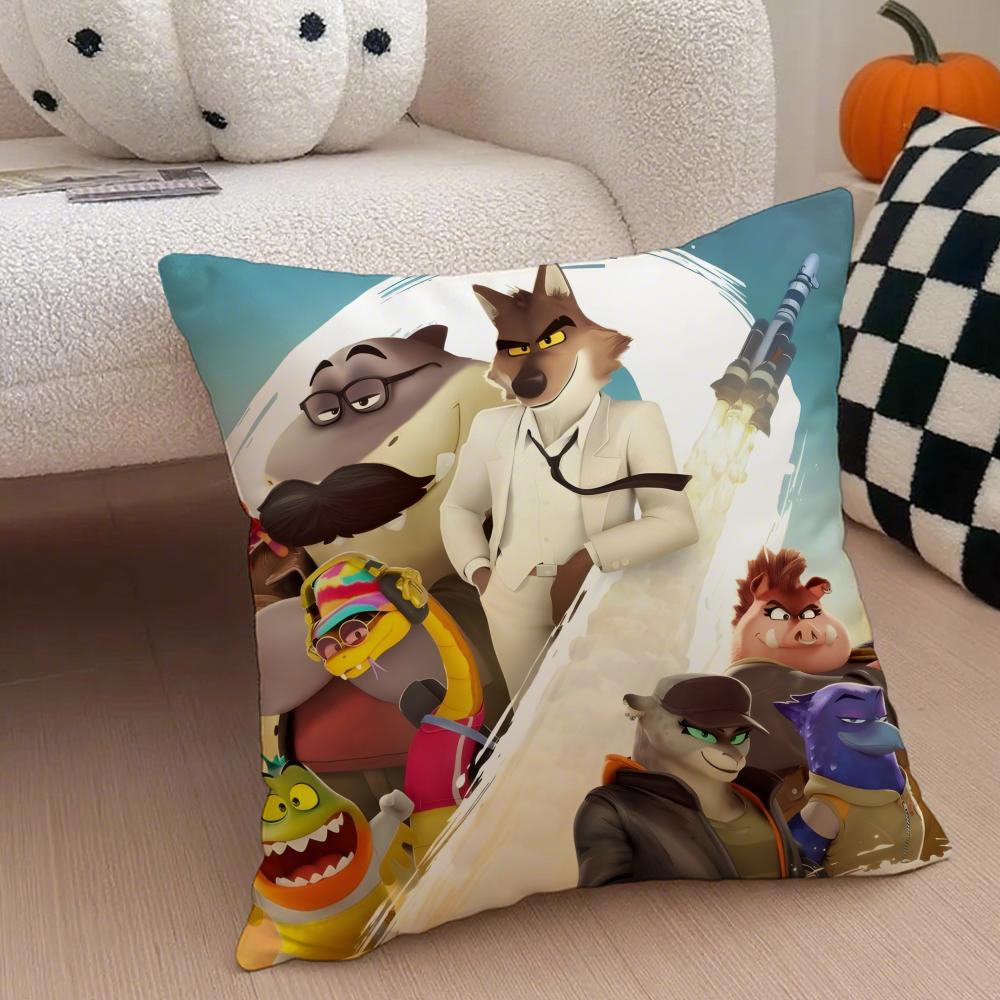 TThe Bad Guys Cushion Cover Throw Pillow Cover Hidden Button Durable Polyester Chair Cushion