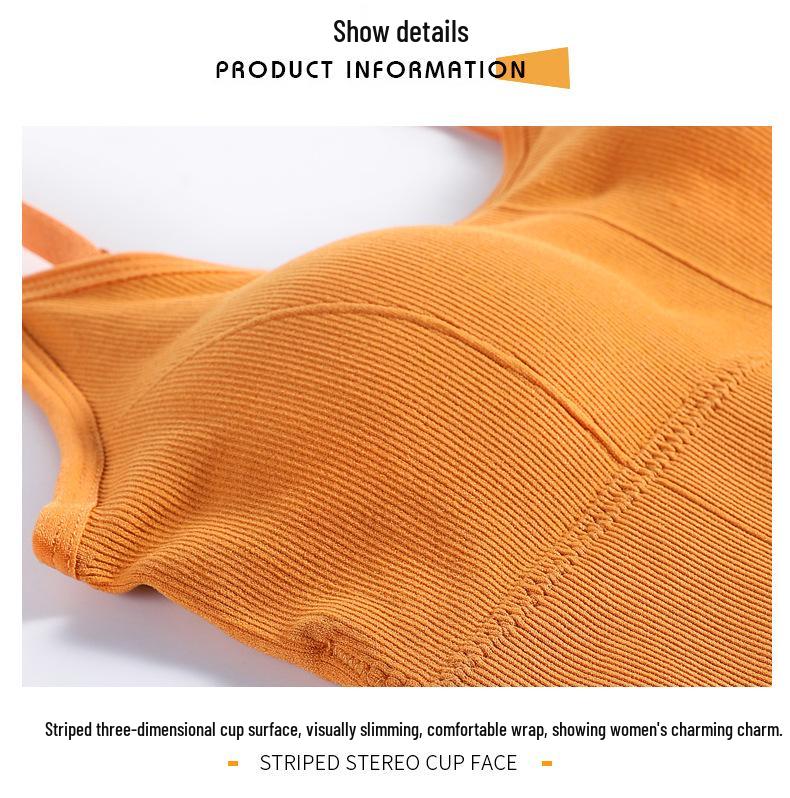 Seamless Ribbed Spaghetti Strap Bustier Vest for Women