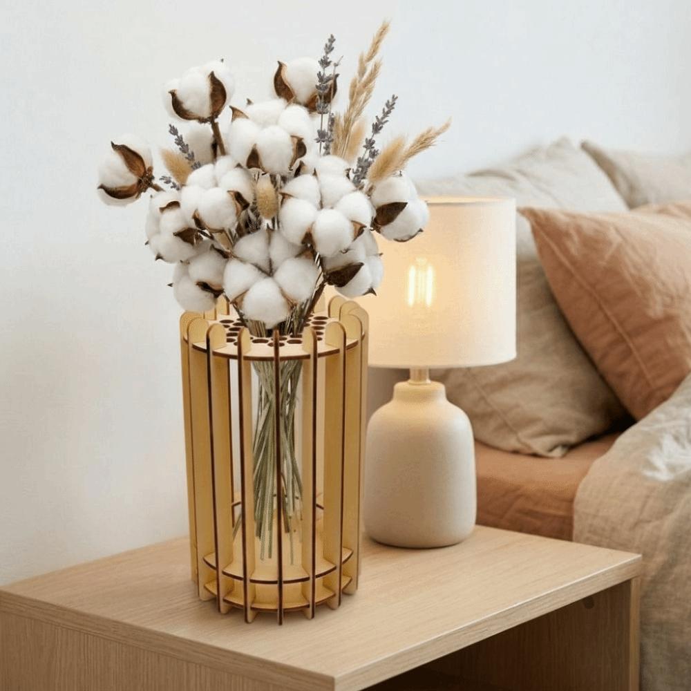 Unique DIY Wooden Vase Artistic Floral Container Creative 3D Puzzle Vase  Gift