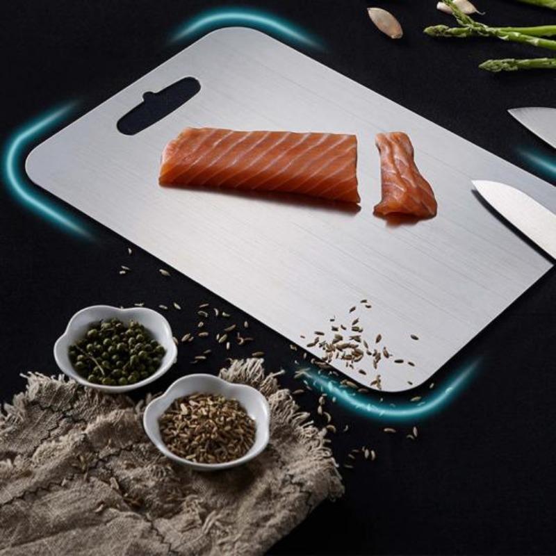 Titanium Cutting Boards for Kitchen Stainless Board Thickened Double Sided Food Grade Portable Fruits Vegetables Bread Cutting Board