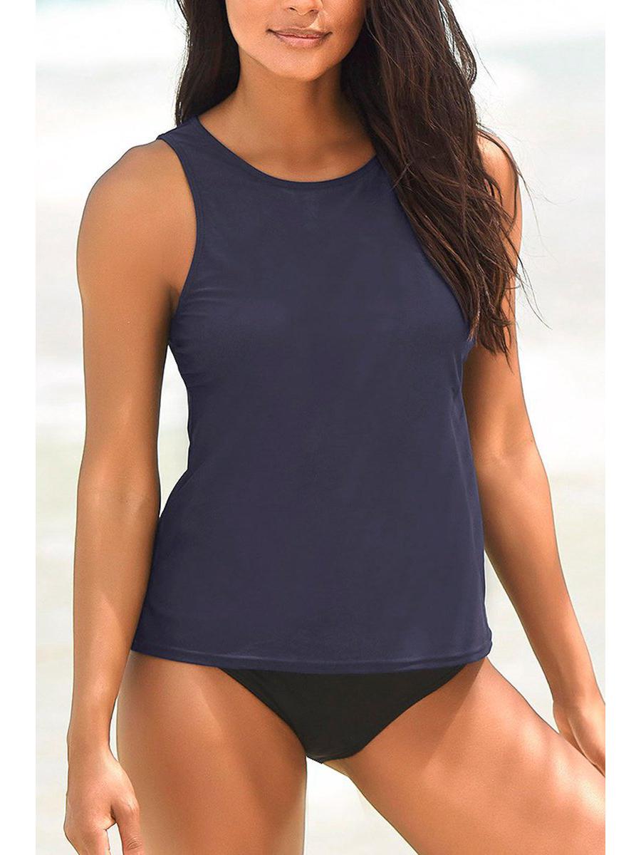 

Спортивный комплект танкини с мягкими чашками в европейском и американском стиле 2022 года. Extra Large темно-синий