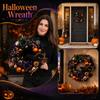 Halloween Wreath with Dry Twigs for Fall Door Decoration, Home Front Door Decor