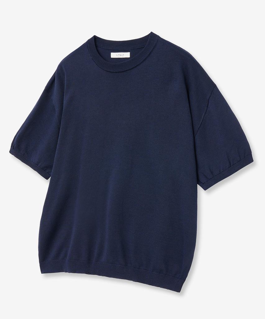 VTWO Cool Washable Round Neck Half Knit (Navy)