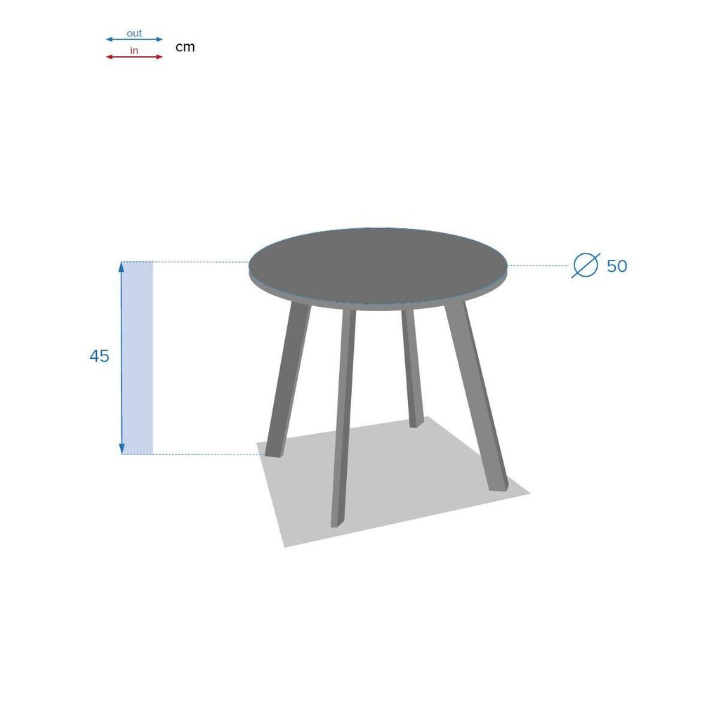 Saona Garden Table 50Cm Gray-Brown Steel Round
