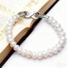 HENGSHENG Freshwater Pearl Bracelet With White Silver Clasp, 8-9mm AAAA Semiround Pearls For Mother's Day Bracelet 18cm Length