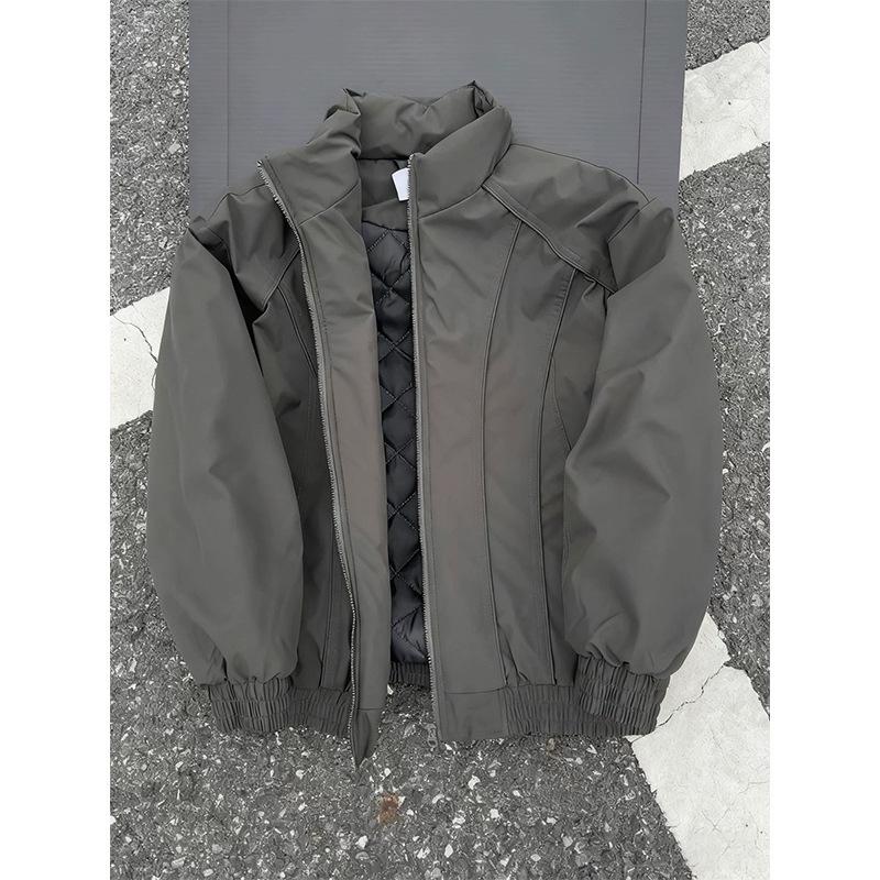 

Men s Cotton Padded Autumn/Winter Flight Jacket - American Style Heavyweight Outerwear with Stand Collar and Zipper. 3XL [160-180 lbs]