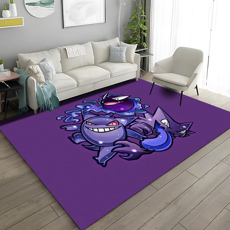 1PC Japanese Anime Pokemen Gengar Area Rug,Carpet for Home Living Room Bedroom Sofa Doormat Kitchen Decor,Non-slip Floor Mat