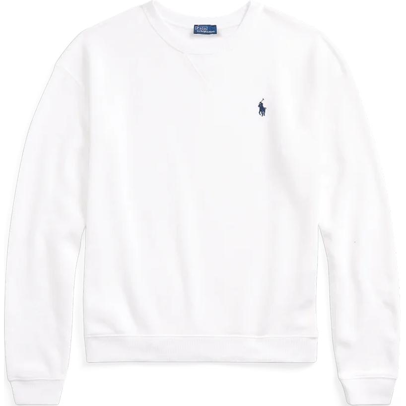 Polo Ralph Lauren Ss24 Logo Embroidered Loose Fit Crew Neck Long Sleeve Sweatshirt Women Sweatshirt White WMPOKNINFB20700-100