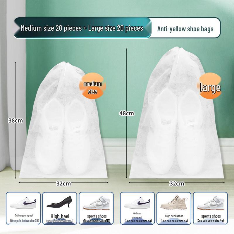 Shoe Drying & Storage Bag - Anti-Yellowing, Dustproof, Moisture-Proof Travel Cover for White Shoes
