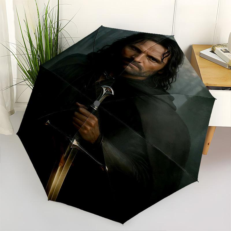 1pc Sword Knight Automatic Folding Umbrella - Compact 8-Rib Design, Durable Plastic & Iron1172L