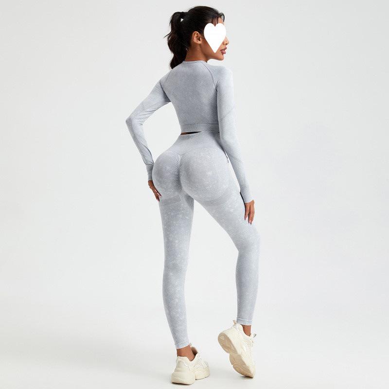 Set Sportvarslavil Slimming cu Talie Înaltă - Mânecă Lungă, Ascunde Imperfecțiunile, Accentuează Formele, Stil European-American, Ținută Fitness.