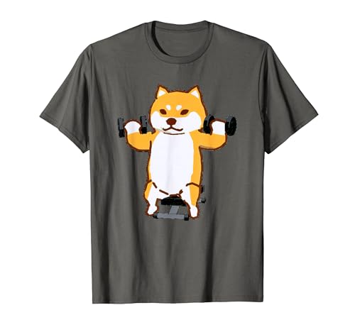 Shiba Inu Dog Funny T-Shirt Dog Workout Text Men s Funny Clothing Funny Goods Text T-Shirt