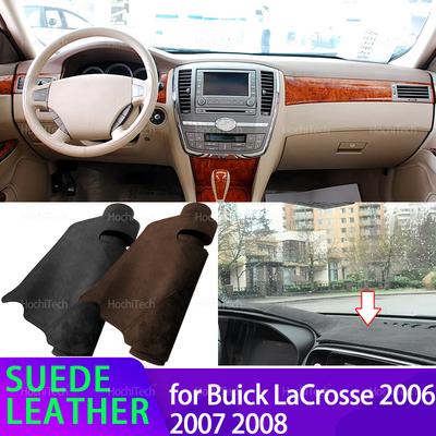 Anti-UV Schwarzes Wildleder Leder Dashmat Armaturenbrettabdeckung Sonnenschutz Teppich Rutschfestes Pad für Buick LaCrosse Buick Allure 2006 2007 2008