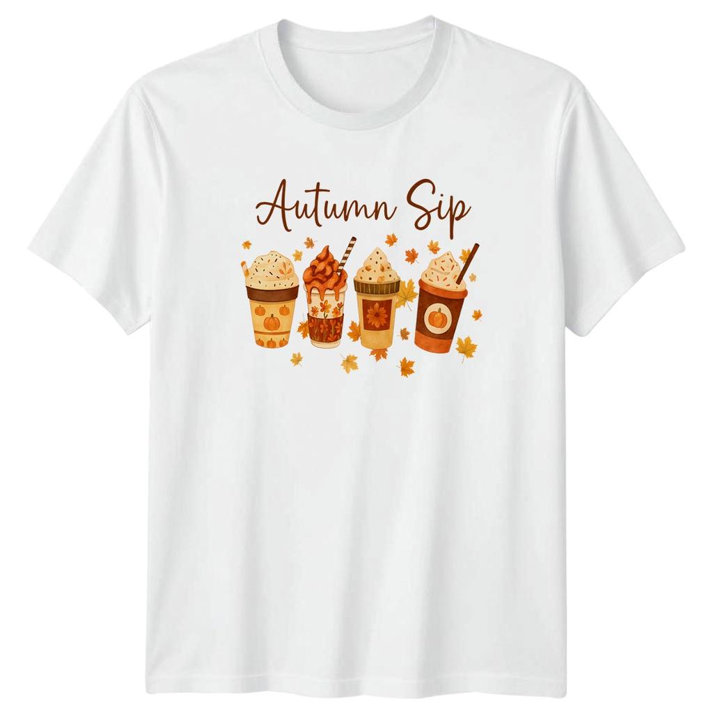 Autumn Sip Unisexs TShirt Pumpkin Spice Latte Fall Drinks