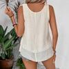 Summer New Women's Vest Suspender Sleeveless Double Layer Ruffle Hem Daily Wear for Travel and Vacation