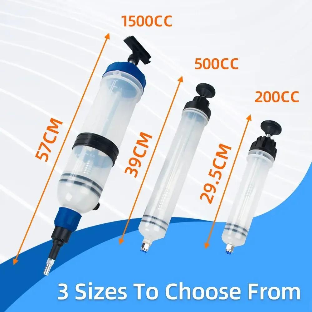 200/500/1500cc Oil Syringe Pump Oil Change Syringe Liquid Hand Oil Extractor Pump Automobile Fuel Transfer Brake Fluid Engine