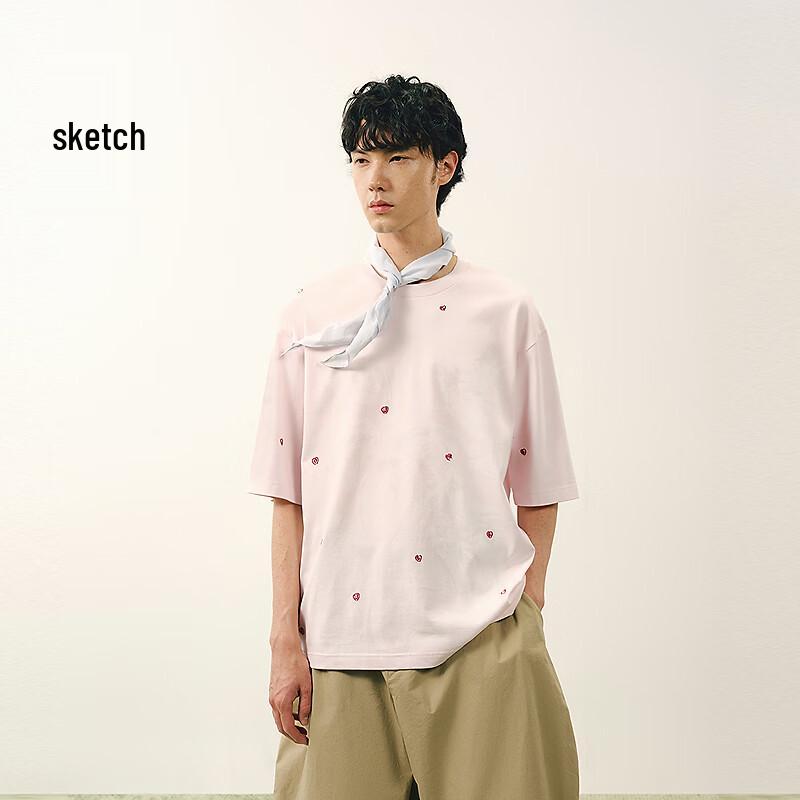 Sketch Men s 2026 Summer H-Fit Loose Long Round Neck T-Shirt S
