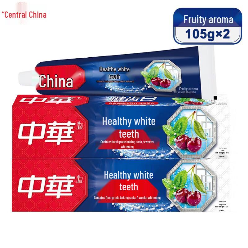 

Zhonghua Healthy White Fruit Flavor Baking Soda Toothpaste Twin Pack