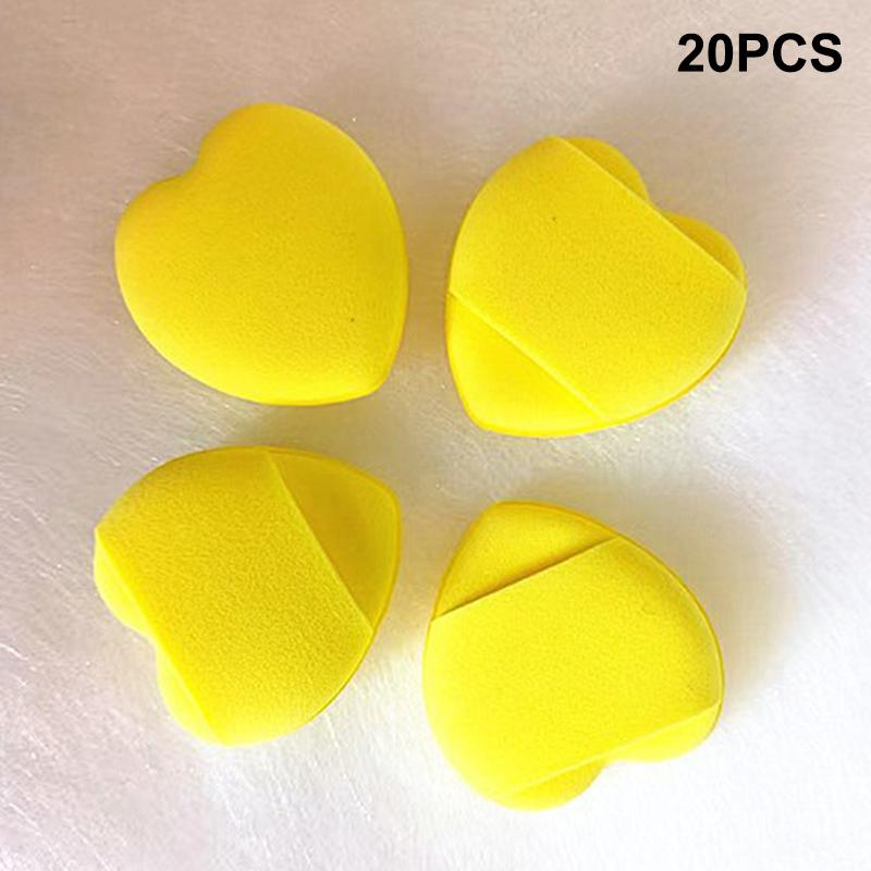 20 Pcs Mini Heart Shape Cushions Air Cushion Powder Puff Latex Free Mixed Sponge And Cosmetic Puff Is Used For Liquid Foundation