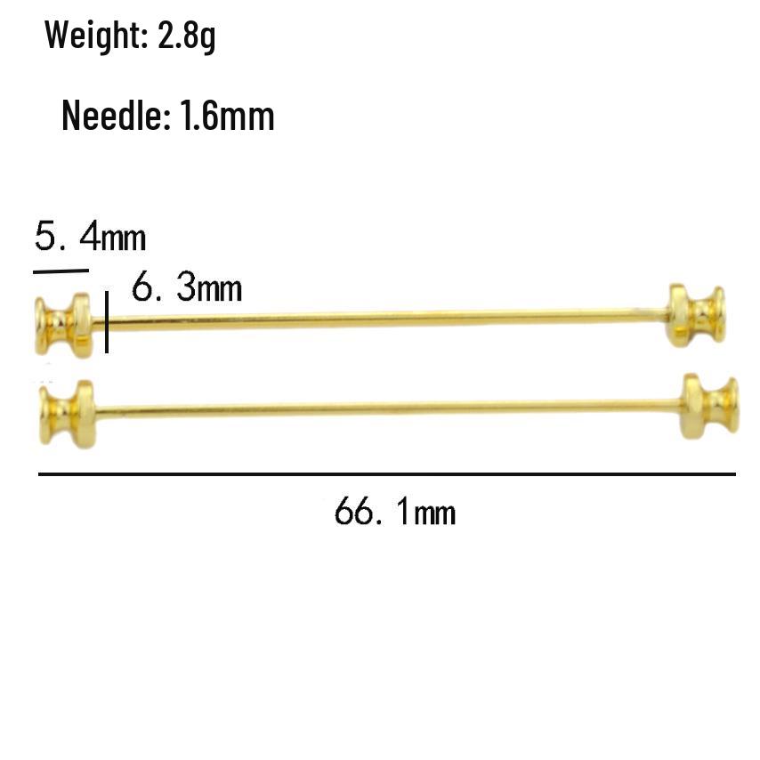 Men's Gold Rhinestone Collar Pin - Business Wear Accessory