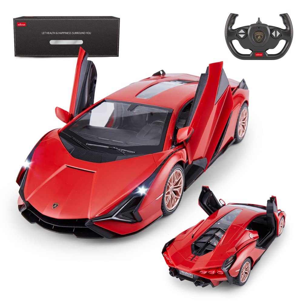 RASTAR Scale Lamborghini RC Manually Openable for Kids 1/14 Sián Car, 2.4GHz Red, Doors,