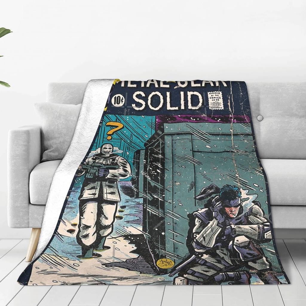 Metal Gear Solid Enter Shadow Moses Comic MGS1 Games Blanket Portable Throw Blanket for Bedroom Office Throws Bedspread Quilt