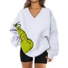 Women's Loose And Comfortable Letter V-neck Sportswear Long-sleeved Sweatshirt Daily Matching Clothes