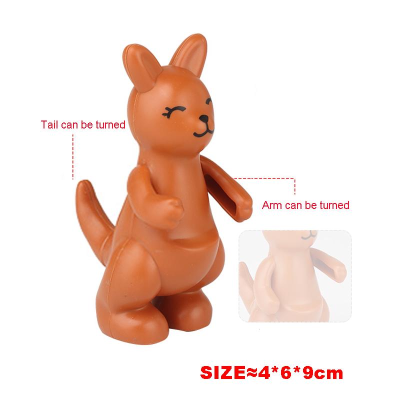 

Великі будівельні блоки Аксесуари Зоопарк Лялька Кенгуру Носоріг Зебра Динозавр Тварини Серія DIY зібрані Duploes Іграшка для дітей Подарунок