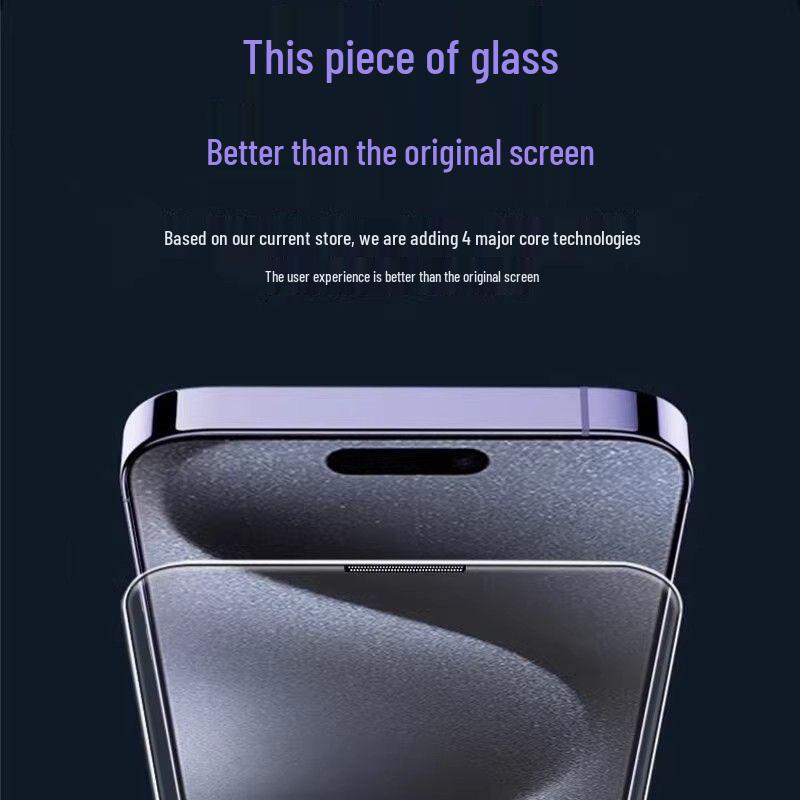iPhone 16 Pro Vollbildschirm Gehärtetes Glas HD Displayschutz