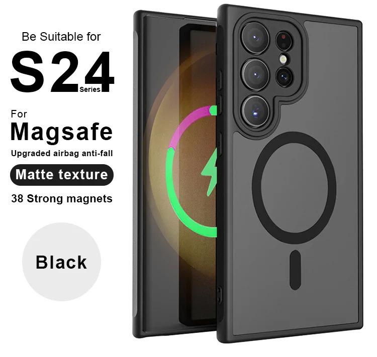 Magnetic Frosted Oil-Feel Phone Case for Samsung Galaxy S25/S24 Ultra/S22 Plus