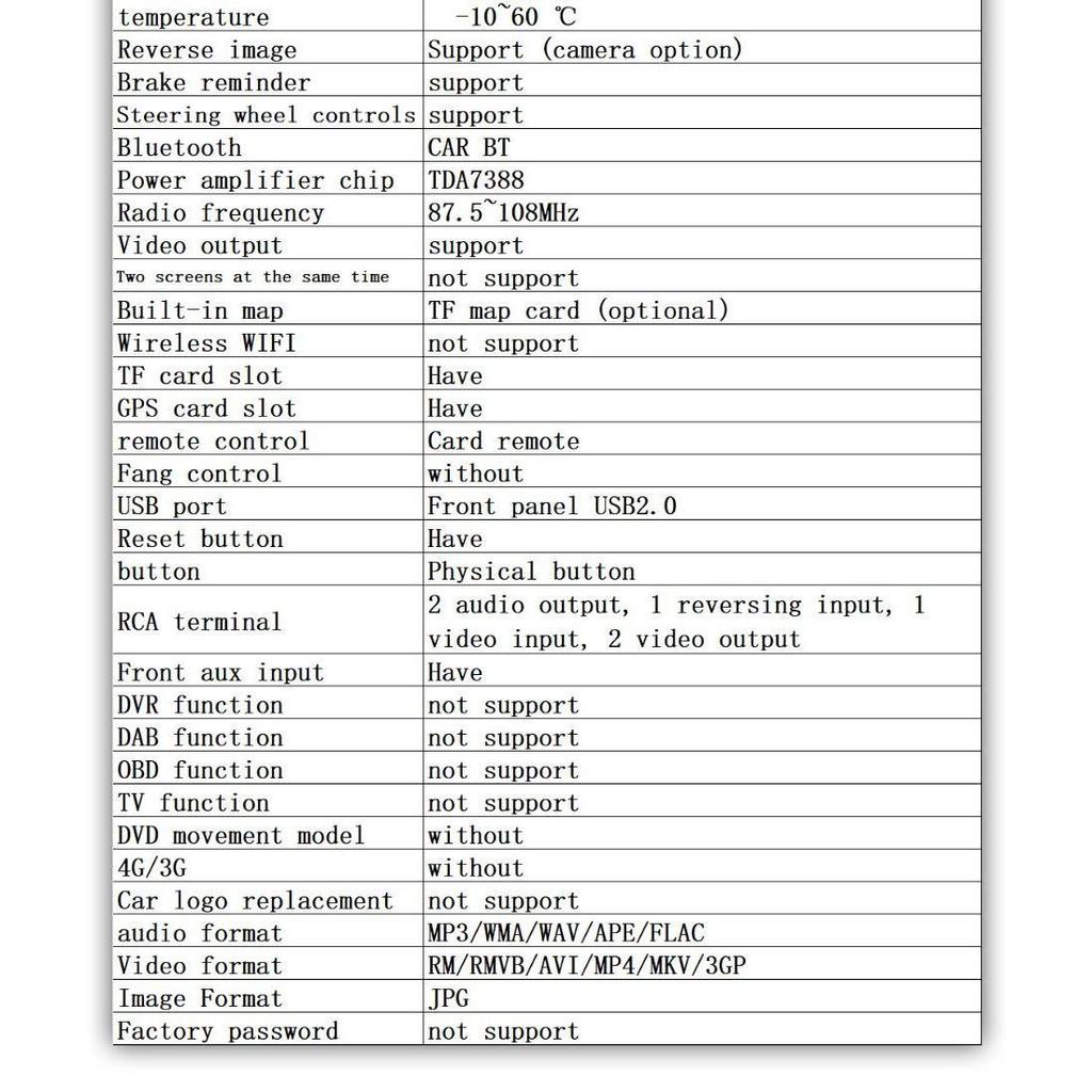 9601G 1 Din 7 Inch Car Video Multimedia Car MP5 Radio Player with GPS and Map Support Rear View Camera