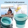 Portable Collapsible Bucket Multifunctional Thickened Silicone Bucket for Car Washing Fishing Camping Outdoor Water Container