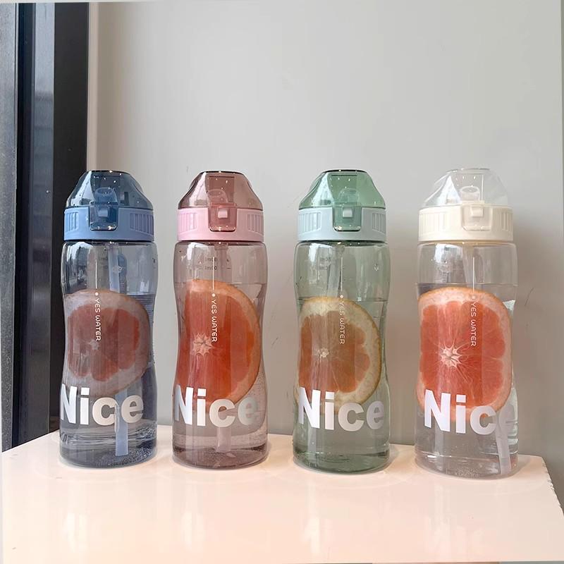 Plastic Straw Cup High Temperature Resistant Drop Proof Portable Water Bottle for School Boys Girls Outdoor Travel Sports Blue 580ml