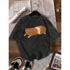 Vintage Trendy Cat Print T-Shirt Cute Sleepy Fat Cat Graphic Casual Crew Neck Short Sleeve Tee for Men Women Summer