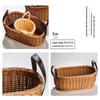 Handwoven Hardness Rattan Wicker Woven Serving Baskets Household Bread Fruit Vegetables Basket Rattan Basket Restaurant Display