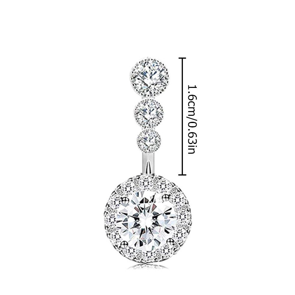 Women Clear Zircon Surgical Steel Belly Bars Body Piercing Jewelry Navel Rings Belly Button Rings