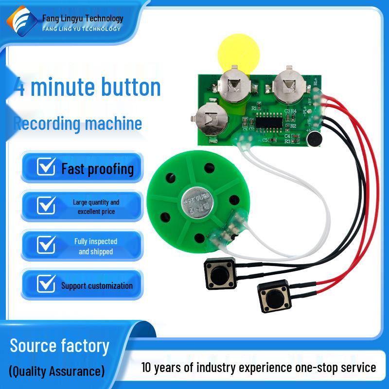 4-Minute Button Recording & Playback Module for Greeting Cards