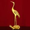 Copper Feng Shui Turtle Crane Longevity Ornament Single Crane Stomping Home Desktop Decor