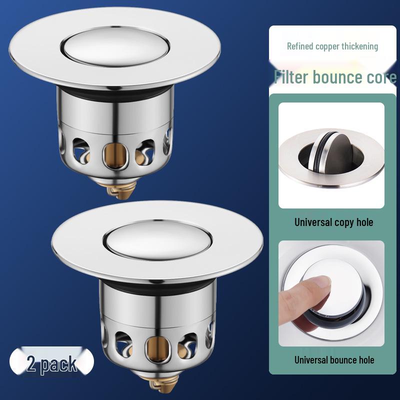 Copper Pop-up Basin Stopper & Anti-Clog Drain Filter