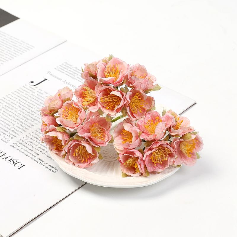 6PCs Artificial Flowers 11cm Silk Fake Flowers Bouquet for Home Room Dceor Wedding Marriage Decoration DIY Craft Gifts Accessory