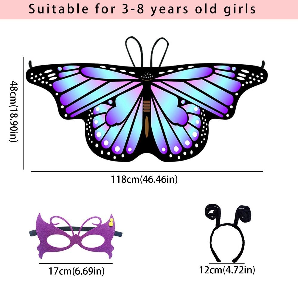 Fancy Dress Butterfly Wings Cape Colorful Kids Costume Fairy Butterfly Costume  Gift