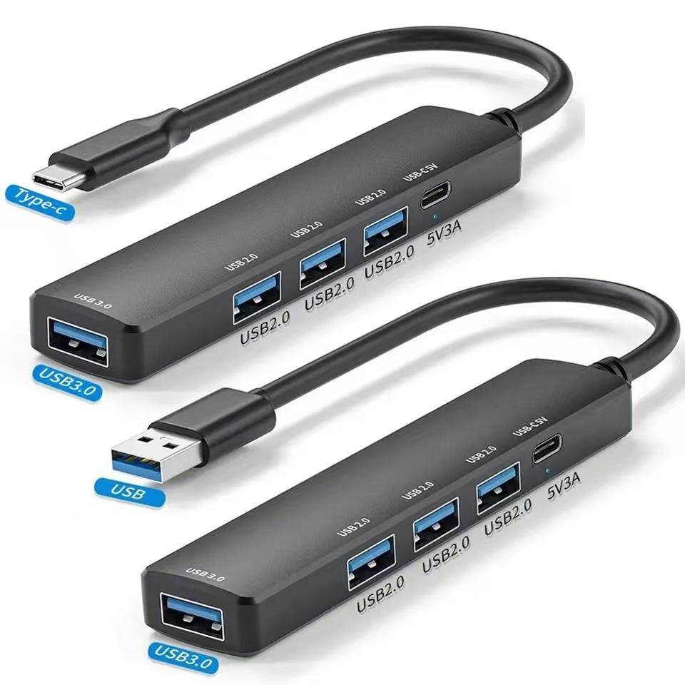 4 Port For HDD SSK USB HUB Type-C To Multi USB Splitter OTG Adapter For Macbook Xiaomi Huawei Cellphone Laptop Notebook Hard Driver USB 3.0 2.0