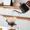 Simple stainless steel hand drip coffee hot pot with lid, slender mouth,used for hand brewing coffee,suitable for tea and coffee