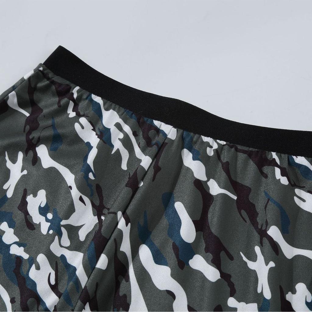 Women's Sexy Slim Printed Suspender Split Boxer Shorts Cool Pajamas Sexy Navel Exposed Suit (Two Piece)