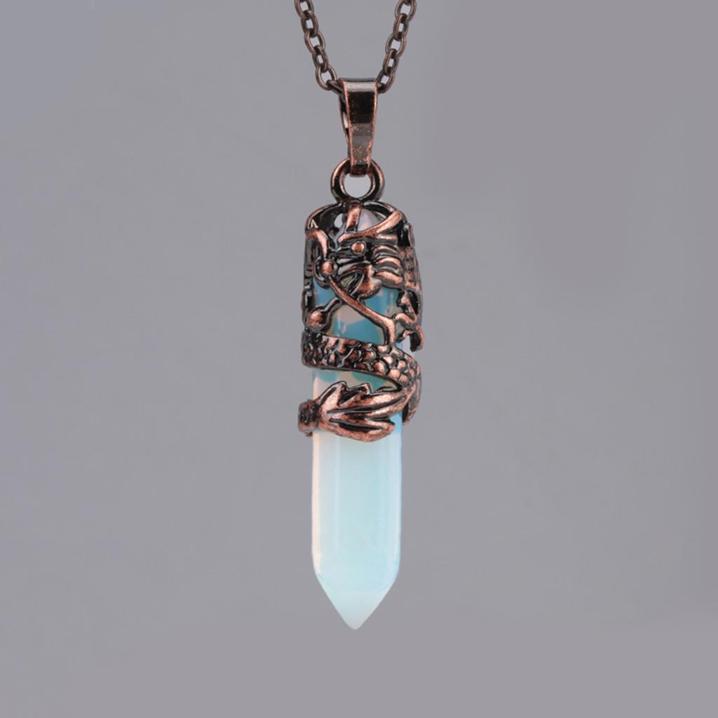 Dragon Crystals Necklace Stone Quartz Necklaces Natural Crystal Pendant Hexagonal Pendant Amethysts Jewelry for Women Men E853