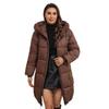 Giacca invernale da donna con cappuccio, cappotto imbottito e spesso, vita sottile, cerniera