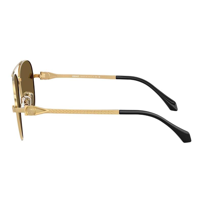 Versace Full frame design metal pilot style sunglasses men's gold 24575586 VE2283-gold 61