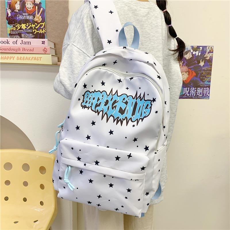 School bag new high value fresh letter backpack junior high school students light travel large capacity backpack