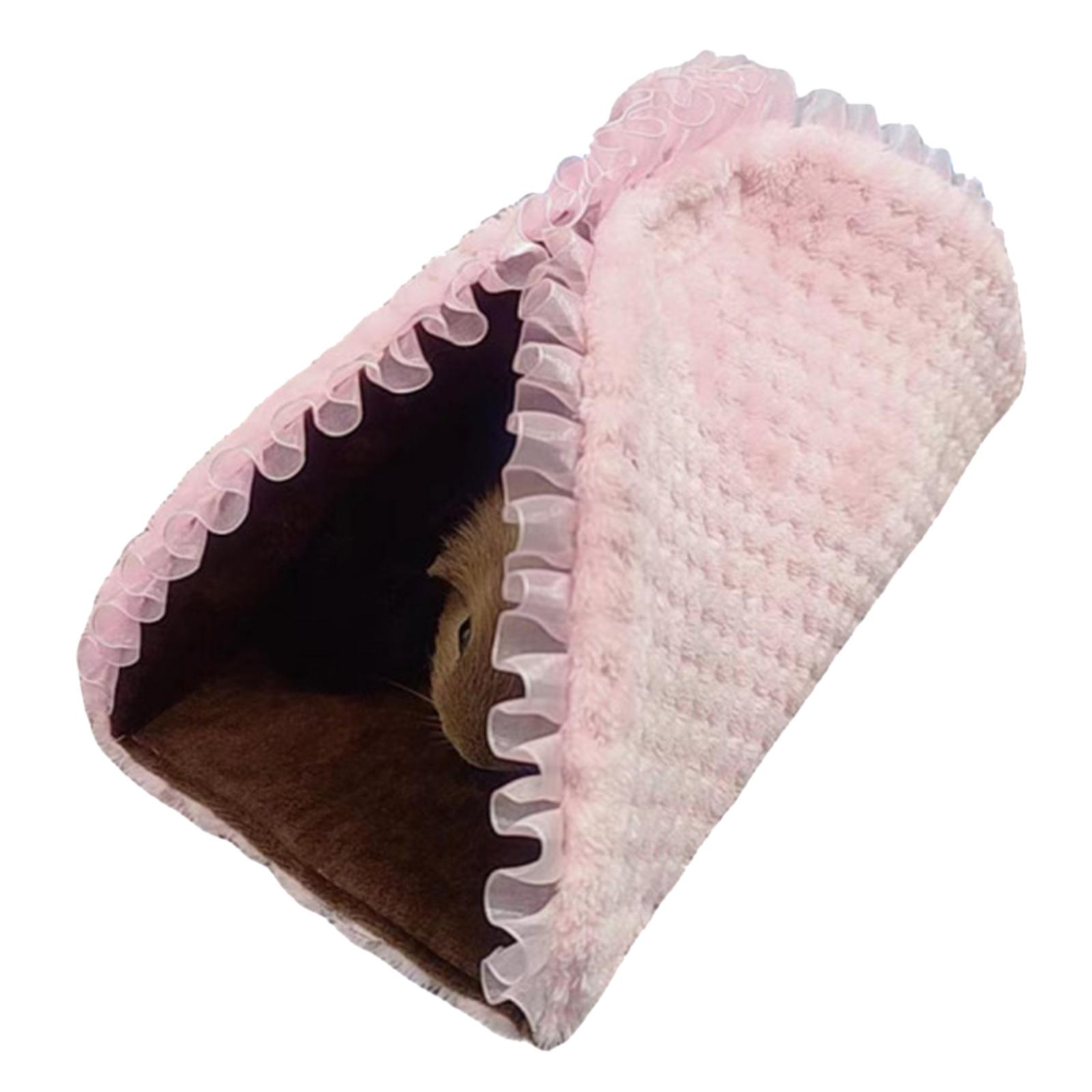 

Small Animal Foldable Tunnel Pet Bed Cushion Cage Accessories Toy Hamster Plush Hideout Bedding Mat for ChipmunksFerrets